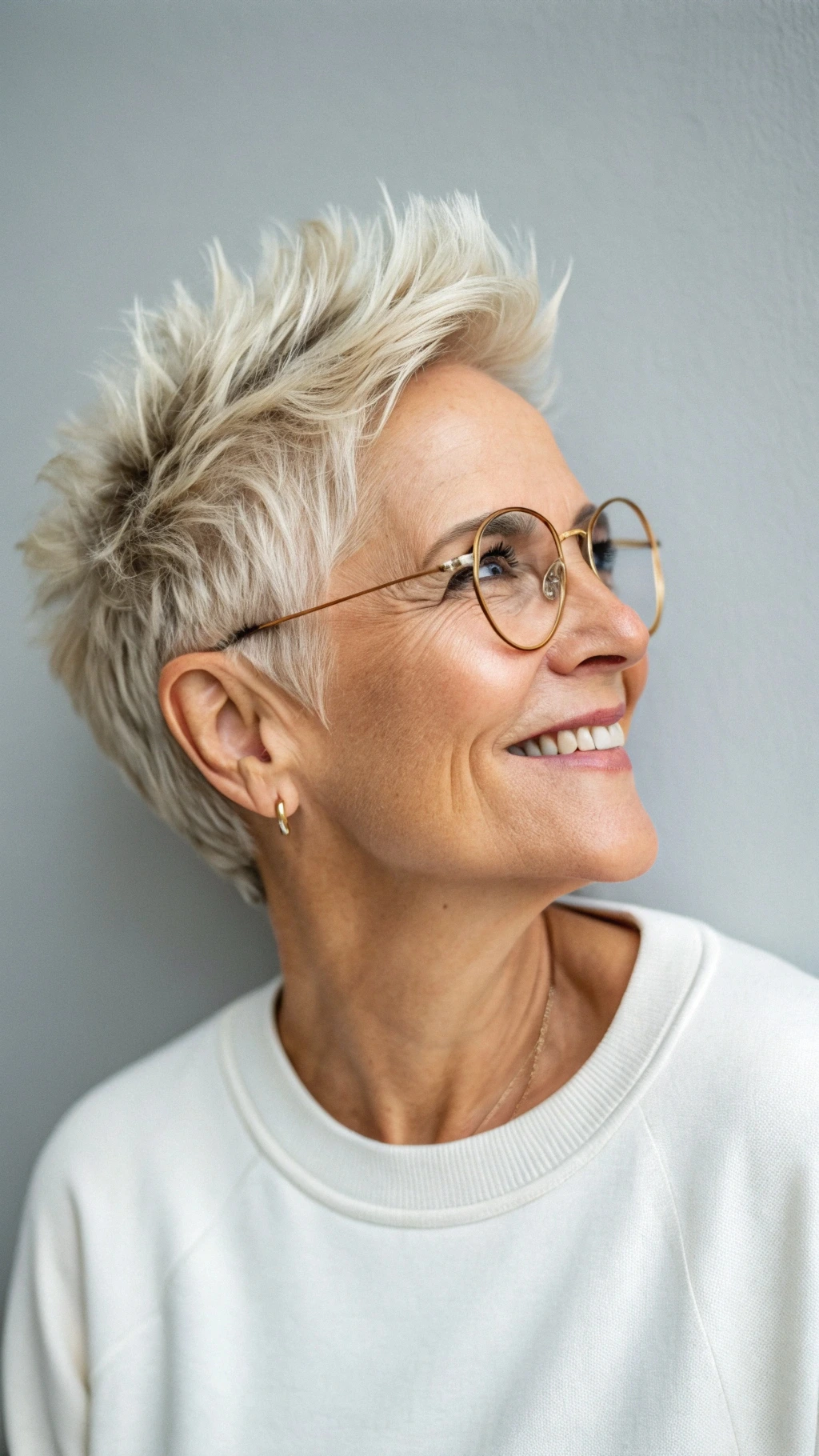 Side-Swept Pixie in Icy Platinum
