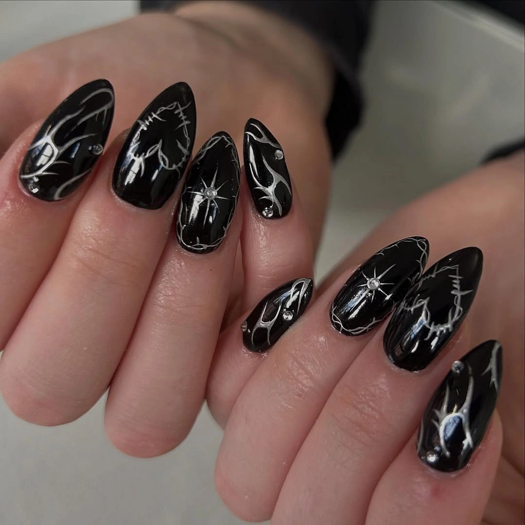 Black & Silver Metallic