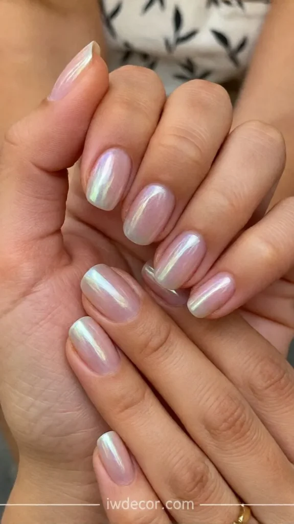 Chrome Pastel Glazed Nails