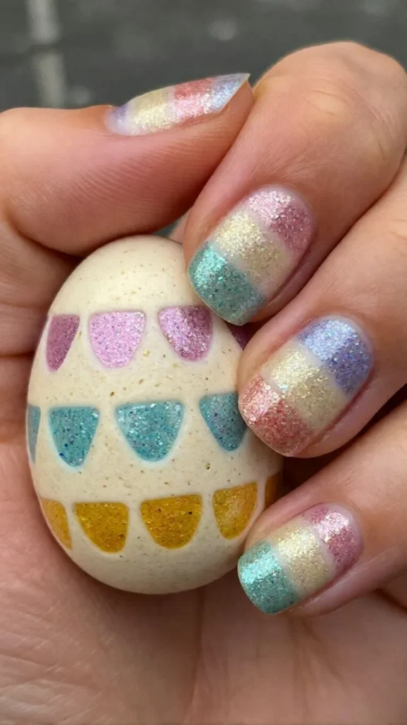 Glitter Easter Egg Art Nails