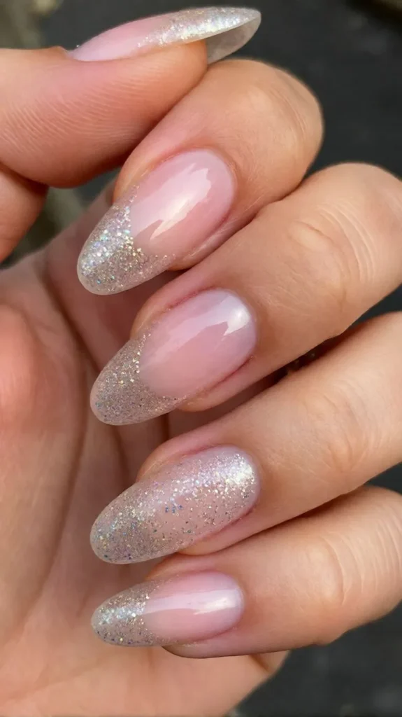 Jelly Sheer Glitter Easter Nails