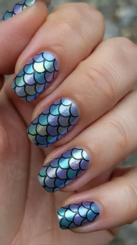 Mermaid Scale Nail Art