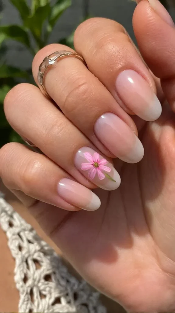 Milky Nude with Single Flower