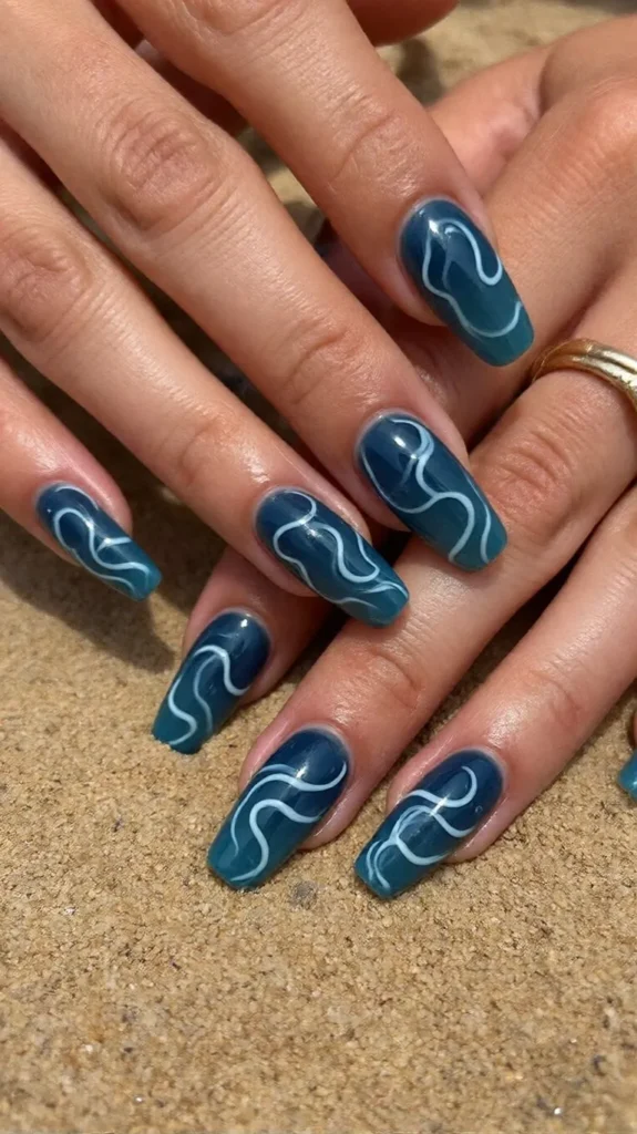 Ocean Wave Nail Art