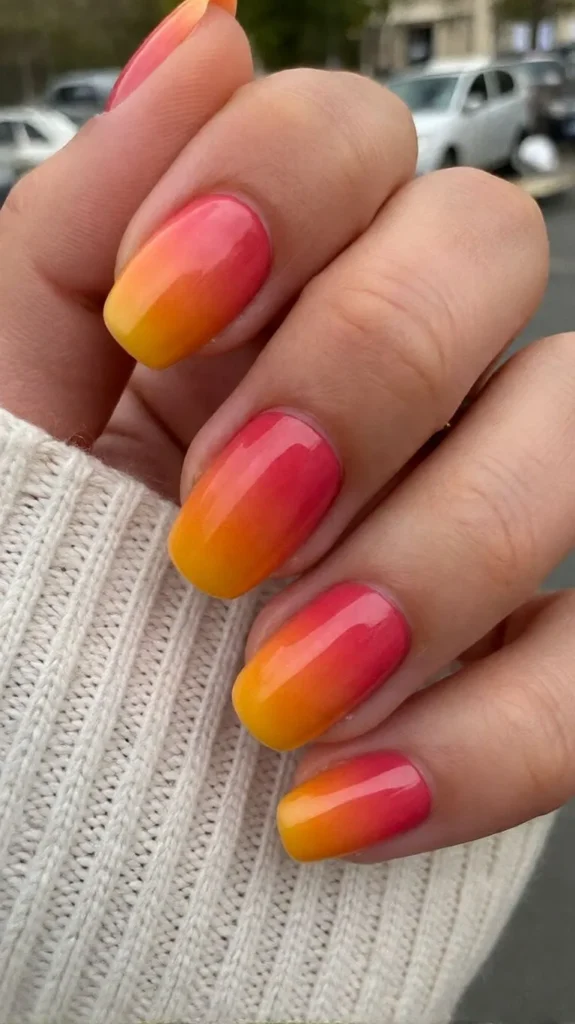 Ombré Sunset Nails