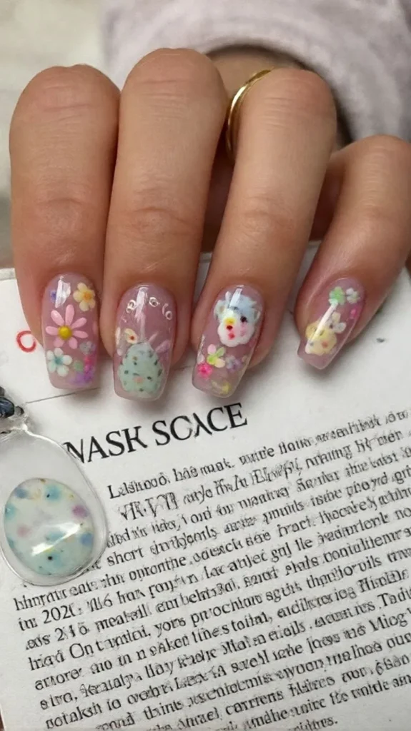 Press-On Easter Nails for Short Lengths